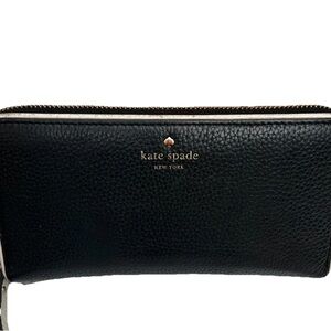 Kate Spade Black Textured Zip Wallet
